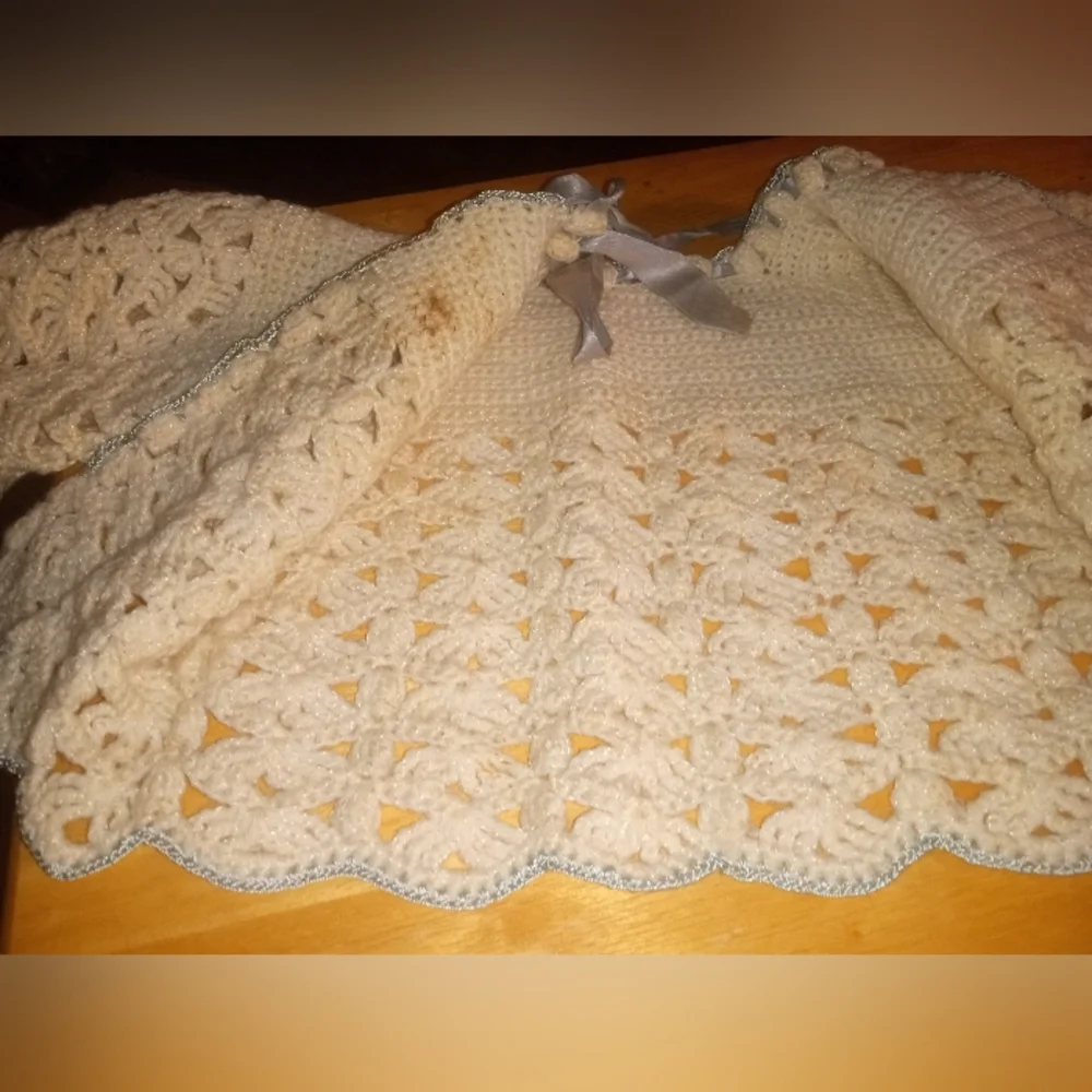 Crochet Baby Matinee Jacket / Cardigan (3 - 6) months - Picture 6 of 8
